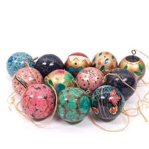 Vintage Hand Painted Christmas Ornaments set of 12