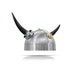 Steel Viking Warrior Armor Barbarian Medieval Helmet w/Buffalo Horns and Brass Trim, 8.5' 