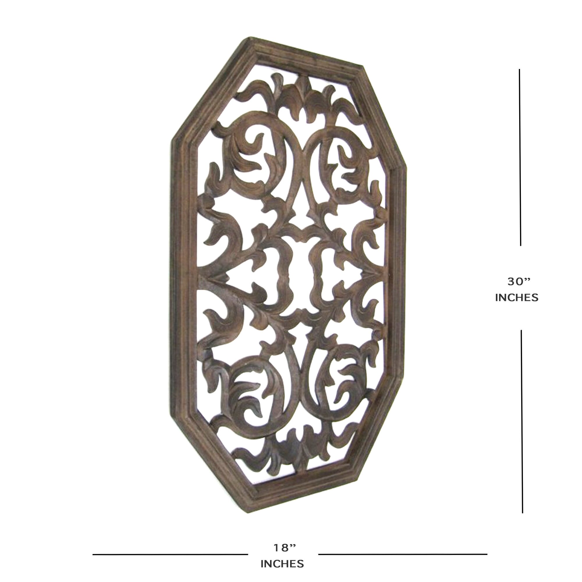 Oval Octagonal Wall Hanging Panel Brown Wood Wall Art Room Etsy