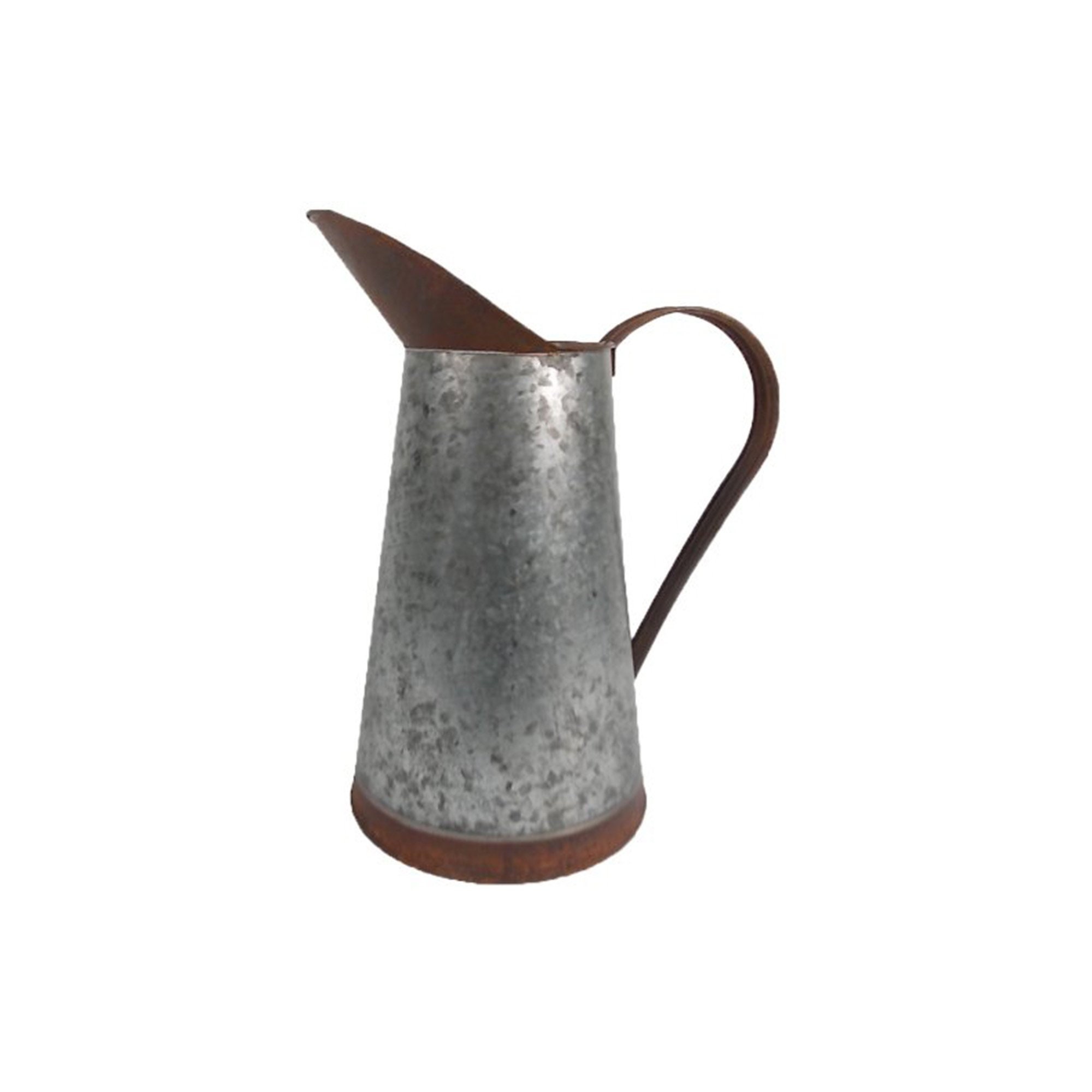 Copper and Galvanized Metal Rustic Farmhouse Pitcher Vase