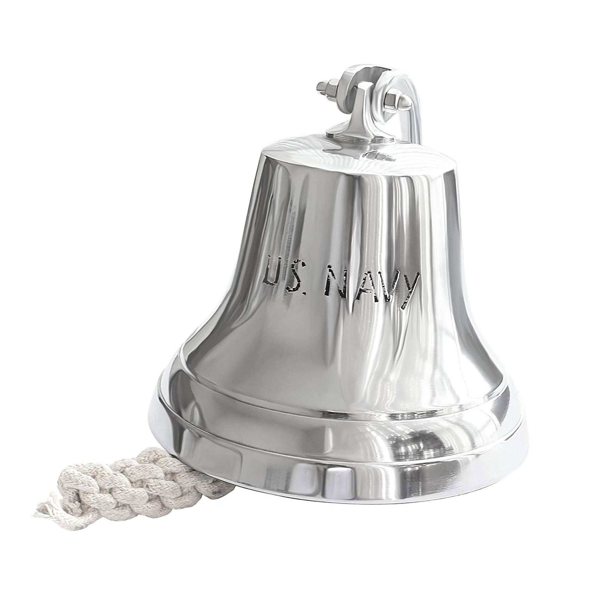 Chrome Finish Aluminum US NAVY Ship Bell with Rope 6.5 Etsy