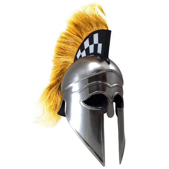 Medieval Greek Corinthian Warrior Silver Armor Helmet 18G Steel *Display Piece