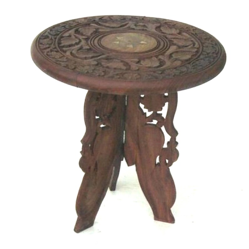 Handmade Wooden Carved Table 12 Etsy