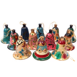 Vintage Hand Painted Christmas Ornaments - Bells