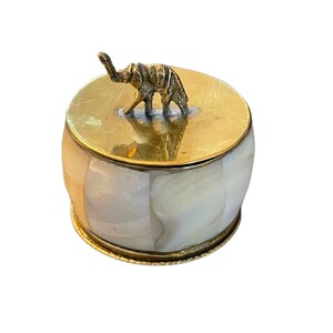 Solid Brass Elephant Pill Box Case - Portable Pills Storage - Container, Daily Pill Fob Organizer for Outdoor Travel Camping