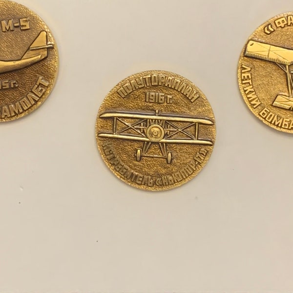 Russian Airplane Commemorative Pin Set