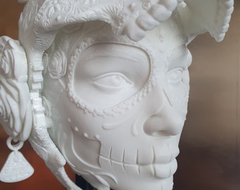 Catrina Wall Mask Day of the Dead Decor Art 3D Printed Wall Mount Mexican Skull Decor