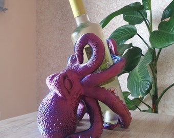 Unique Octopus Wine Rack - Nautical Kitchen Organizer