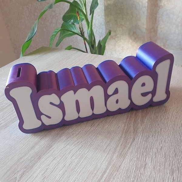 3D Printed Personalized Piggy Bank / Money Box / Two Colors / Piggy Bank with Letters / Piggy Bank with Custom Name / Piggy Bank