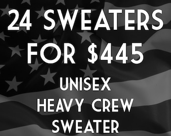 Twenty-Four Bulk Direct To Garment Printing Gildan Heavy Cotton Crew Neck Sweaters