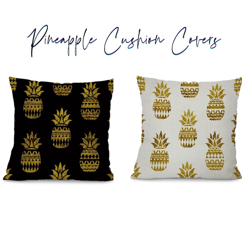 Black & Gold Tropical Cushion Cover main image 1