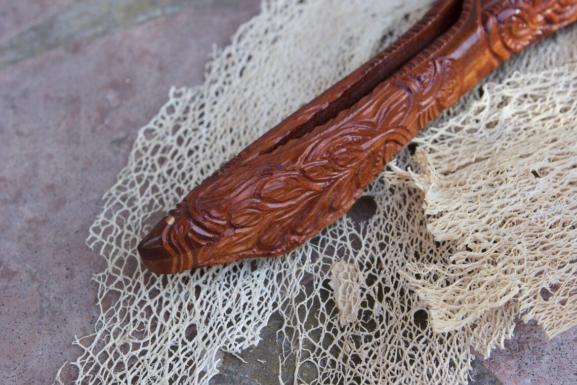Custom Made Fillet Knife Eucalyptus Unique Wood Carving Etsy