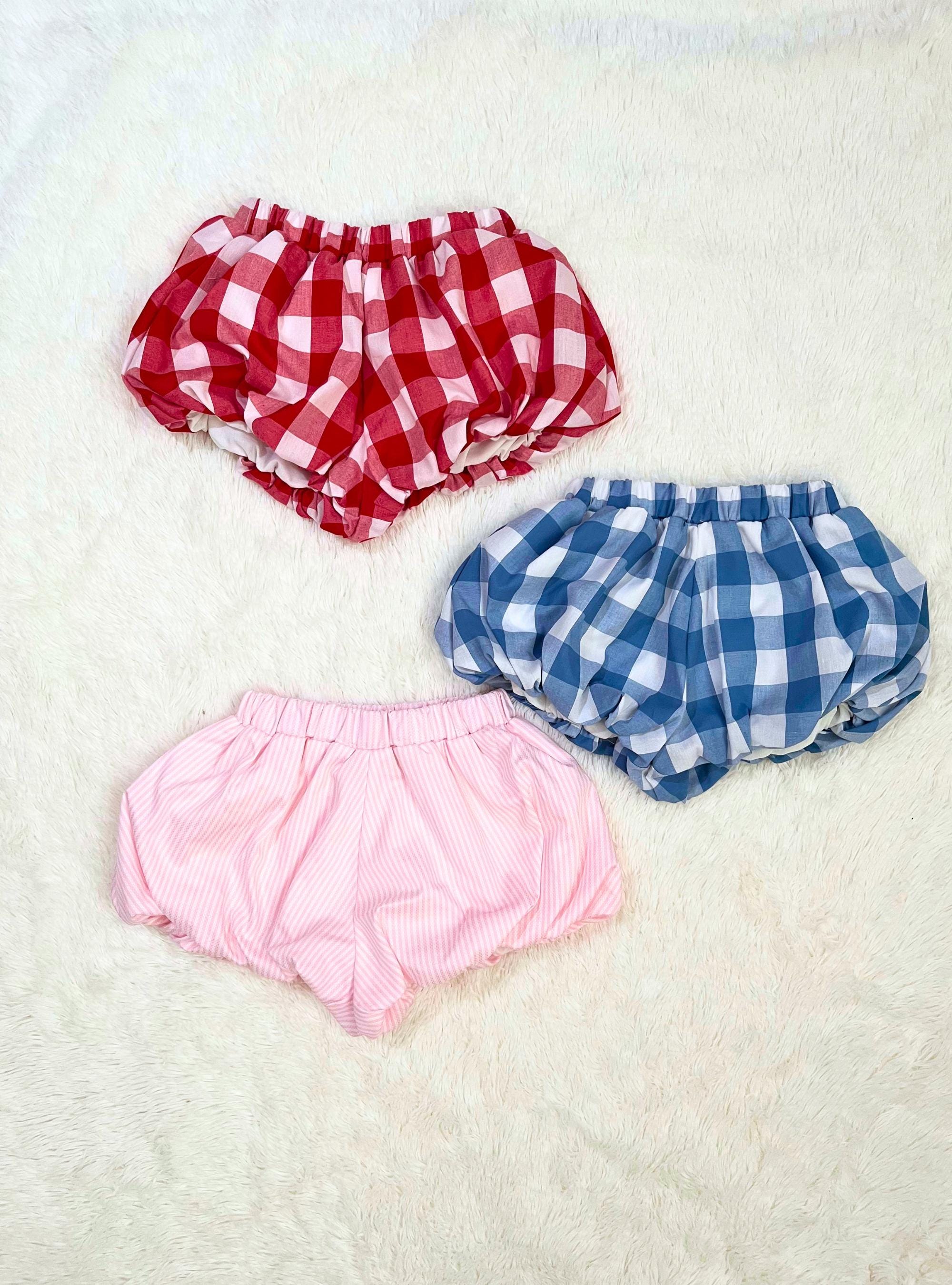 Gingham Baby Bloomers, Soft Lined Diaper Cover