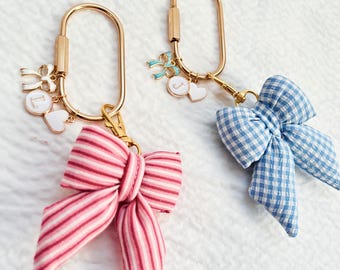 Puffy Bow Purse Charm for Tote Bag Trendy Bow Charm Handbag Bridal Gift Filler Charm for Bag with Initial for Car Key Ring Christmas Gift