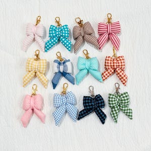 Cute Mini Puffy Bow Keychain, Puffy Bow Charm, Cute Purse Charm, Puffy Bow Accessory, Keychain for Women, Backpack Charm, Gift for Her