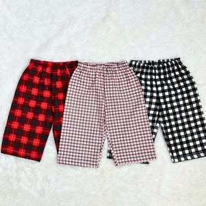 Kids Buffalo Plaid Pants – Toddler Holiday Pants, Christmas Outfit for Boys or Girls, Flannel Lounge Pants