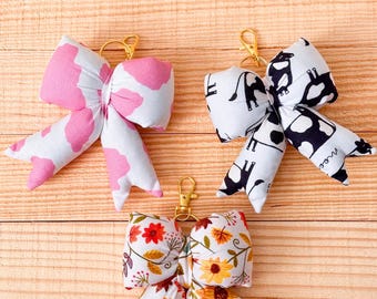 Cute Puffy Bow Keychain, Purse Charm for Women, Ribbon Bag Charm for Tote or Backpack, Bridal Gift Filler