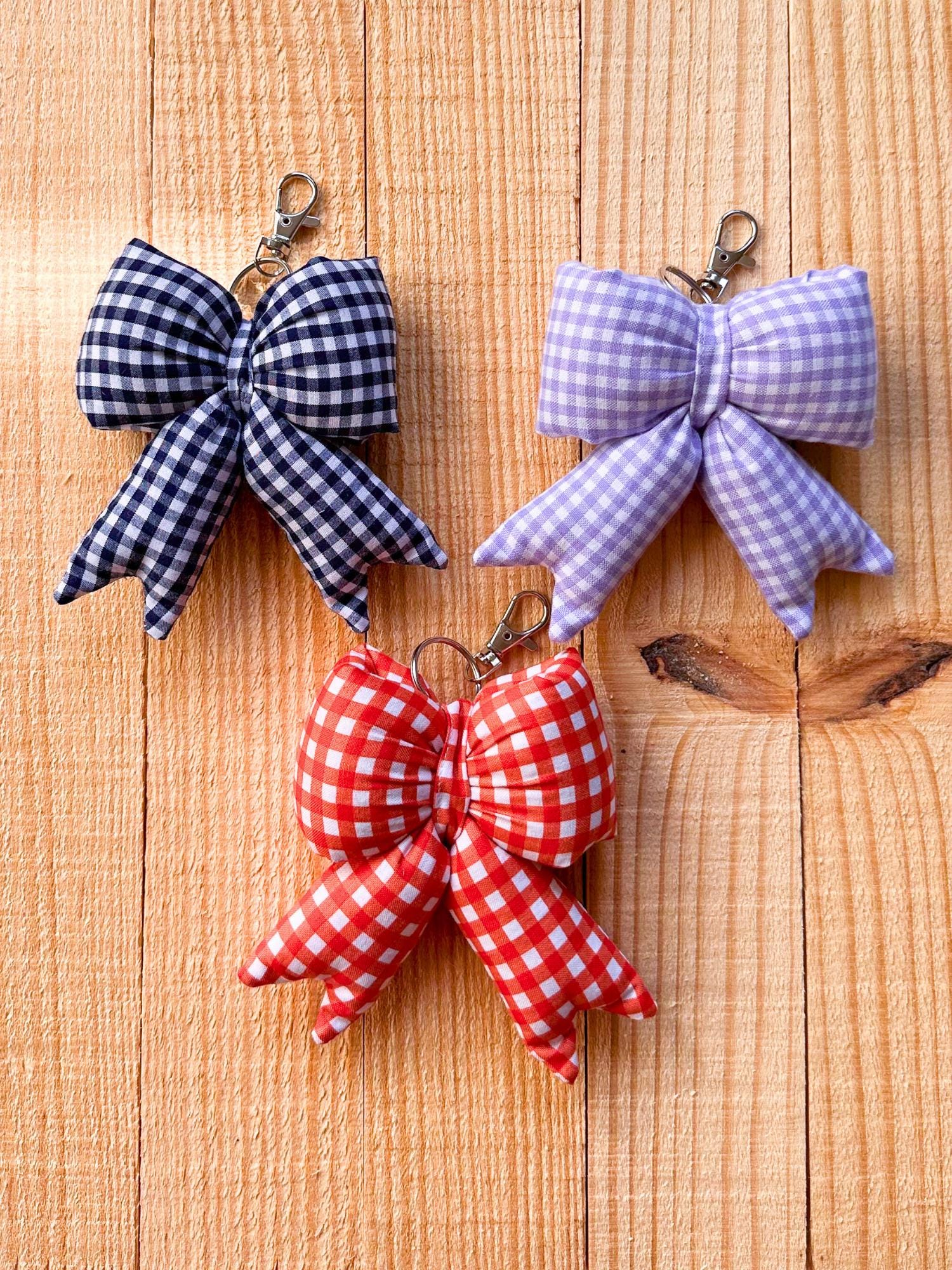 Cute Puffy Bow Keychain, Purse Charm for Women, Ribbon Bag Charm for Tote or Backpack, Bridal Gift Filler