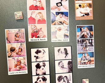 Photo Booth Print Magnet Photo Fridge Magnet Best Friend Couple Gift Photo Strip Picture Anniversary Gift Family Vacation Print Custom Gift