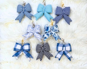 Cute Puffy Bow Keychain, Purse Charm for Women, Ribbon Bag Charm for Tote or Backpack, Bridal Gift Filler
