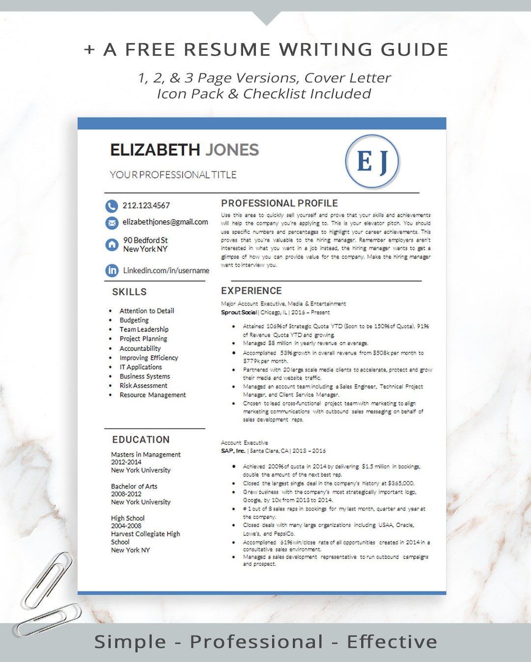 Professional Resume Templates and Cover Letter for Microsoft - Etsy