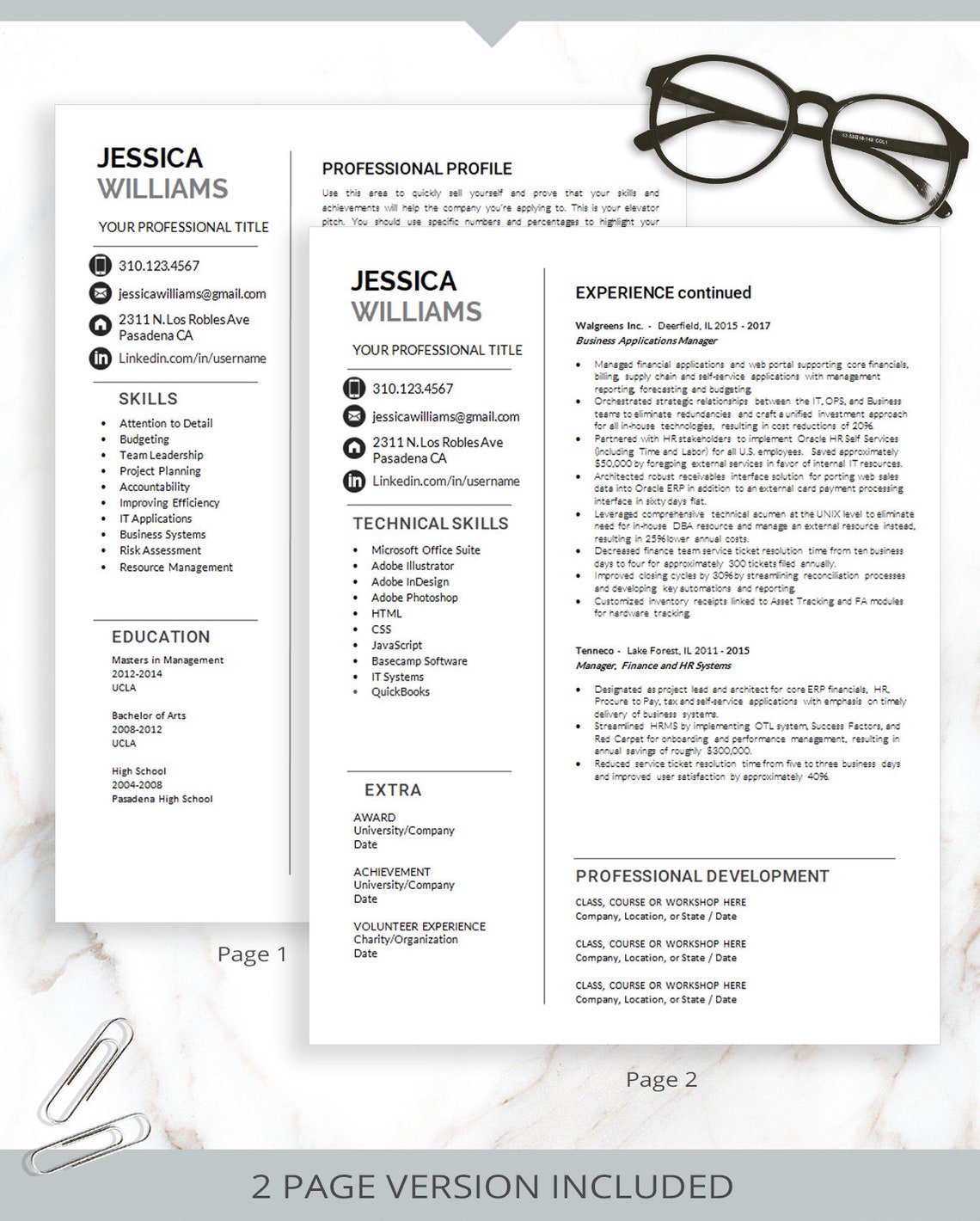 resume-template-for-word-executive-resume-template-marketing-etsy