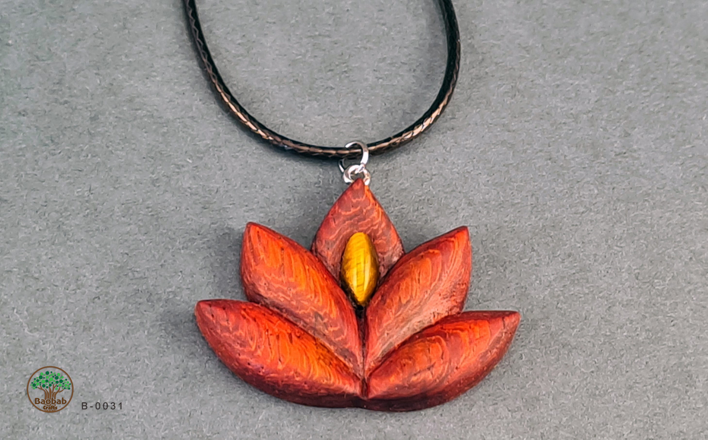 Lotus Flower Necklace Lotus Flower Jewelry Wooden Necklace Etsy
