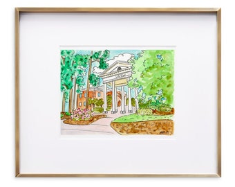 UNCW | Wilmington | North Carolina | Watercolor art | Print | Graduation gift | Grad
