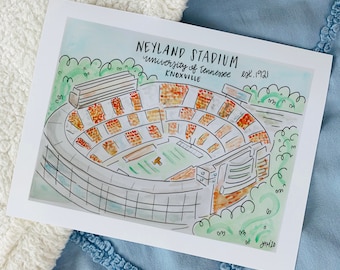 Tennessee Football print | Neyland Stadium | University of Tennessee | Graduation gift | grad | art | knoxville