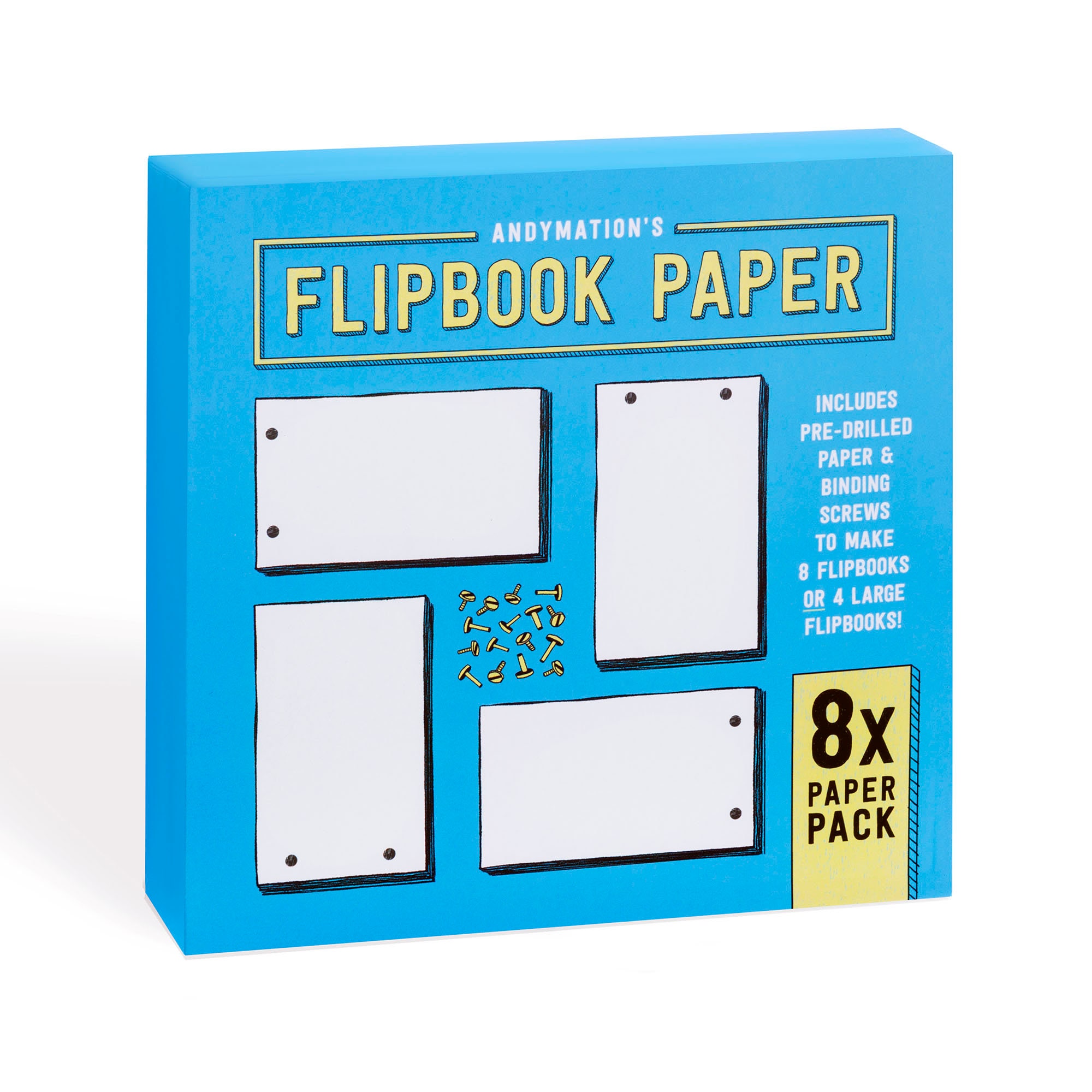 Official Andymation 16X Flipbook Paper Pack. Refill Paper Sheets for All  Andymation Flipbook Kits. Premium pre-drilled Sheets for Perfect