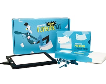 Kit inicial Andymation Flipbook: Mesa de luz, parafusos, tutoriais em vídeo