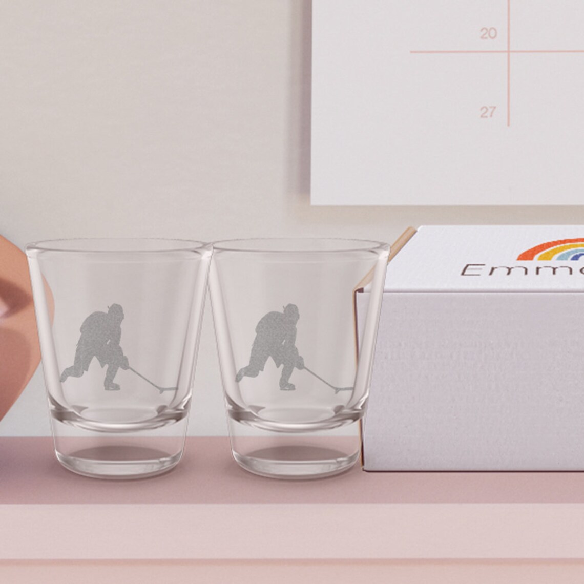 Contact Sport Hockey Player Engraved Etched Shot Glass Set Etsy