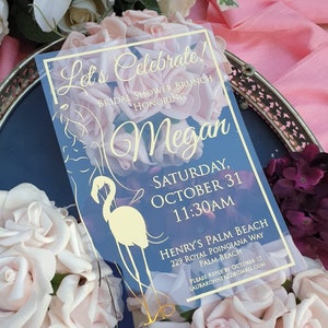 Gold Foil Acrylic Wedding Invitations: Bridal Shower, Save The Date
