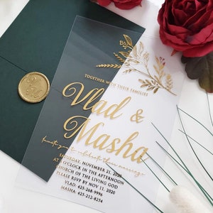 Faire-part de mariage en acrylique transparent, Faire-part de mariage, Faire-part de mariage transparent, Faire-part d'anniversaire en acrylique