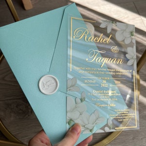 Faire-part de quinceanera, Carte de mariage, Faire-parts en acrylique transparent, Faire-part de mariage, Faire-parts en acrylique, Faire-part de mariage transparent,