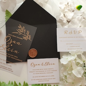 Custom Acrylic Wedding Invitation Set – Modern Personalized Design