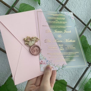 Invitaciones florales, invitaciones de boda de acrílico, invitación de quinceañera, invitación de acrílico esmerilado, invitaciones de acrílico transparente, tarjeta de boda