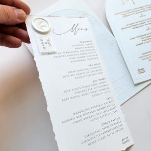 Physical Menu Card – High Quality Printed Wedding Menu