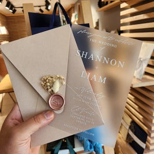 Elegant Acrylic Invitation – Wedding | Baby Shower | Birthday | Party | Customized Gold Foil & Clear Card