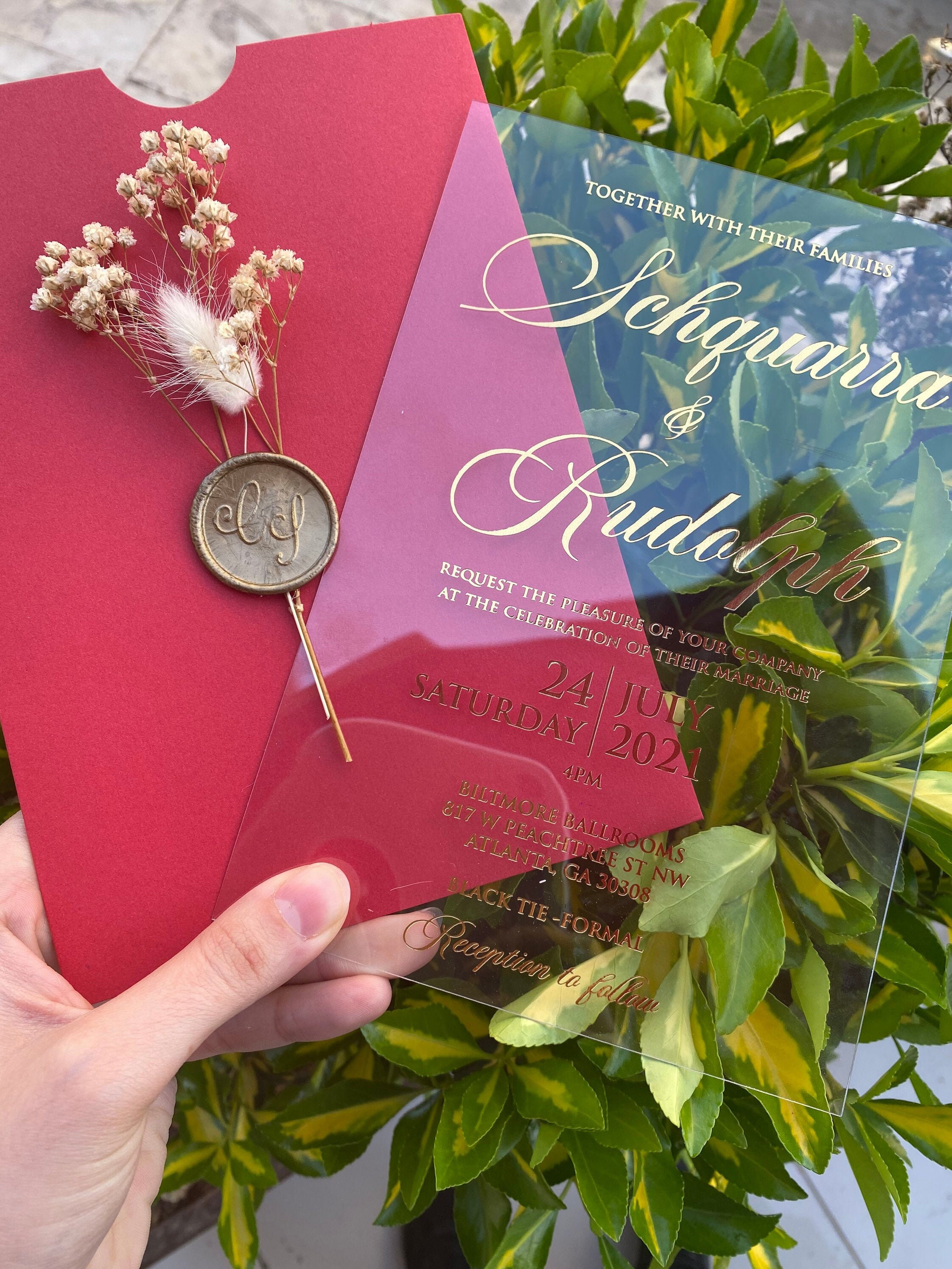 Acrylic İnvitations Clear Acrylic Wedding Invitations Etsy