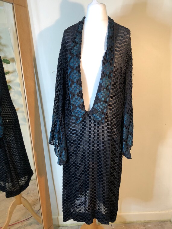 Vintage 1920s black party evening dress size 10-12