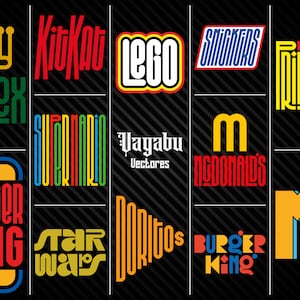 retro brands / Instant Download, Vector Ai, Svg, Eps, Pdf. Digital file