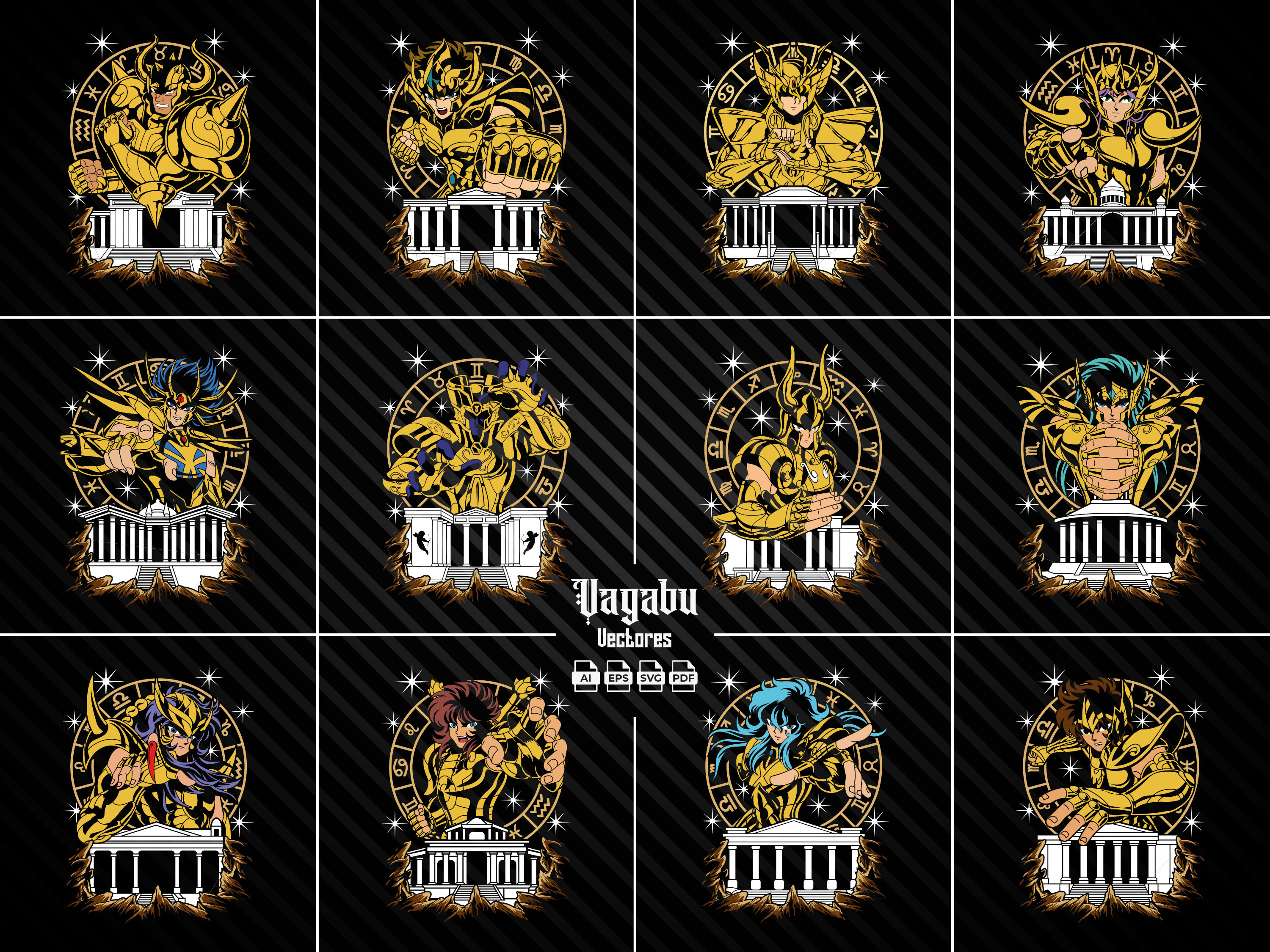 Golden Knights / Instant Download, Vector Ai, Svg, Eps, Pdf. Digital file