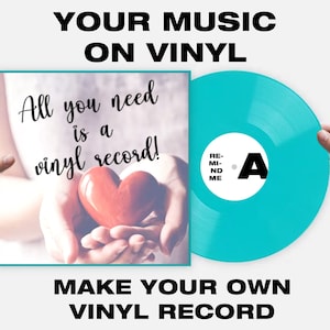 Custom Vinyl Record with printed cover! - Personalized Music Gift for Special Occasions - 7", 10", 12" Mixtape