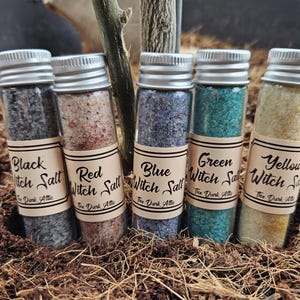 Handcrafted Witch Salt (Black/Red/Blue/Green/Yellow): Ritual, Wicca, Spiritual Workings