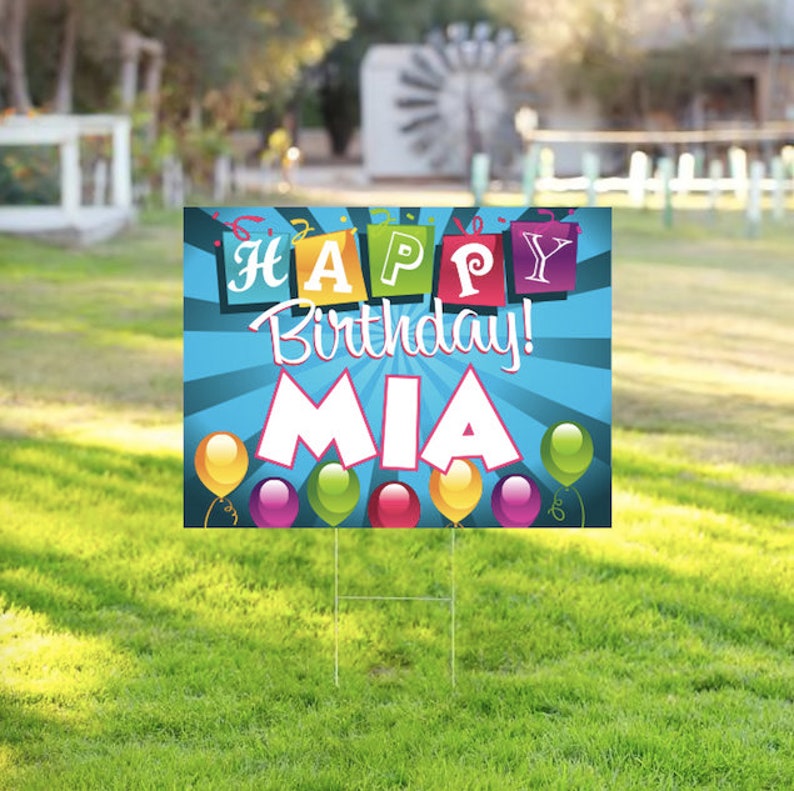 HAPPY BIRTHDAY Lawn Sign Happy Birthday Lawn Decor Etsy