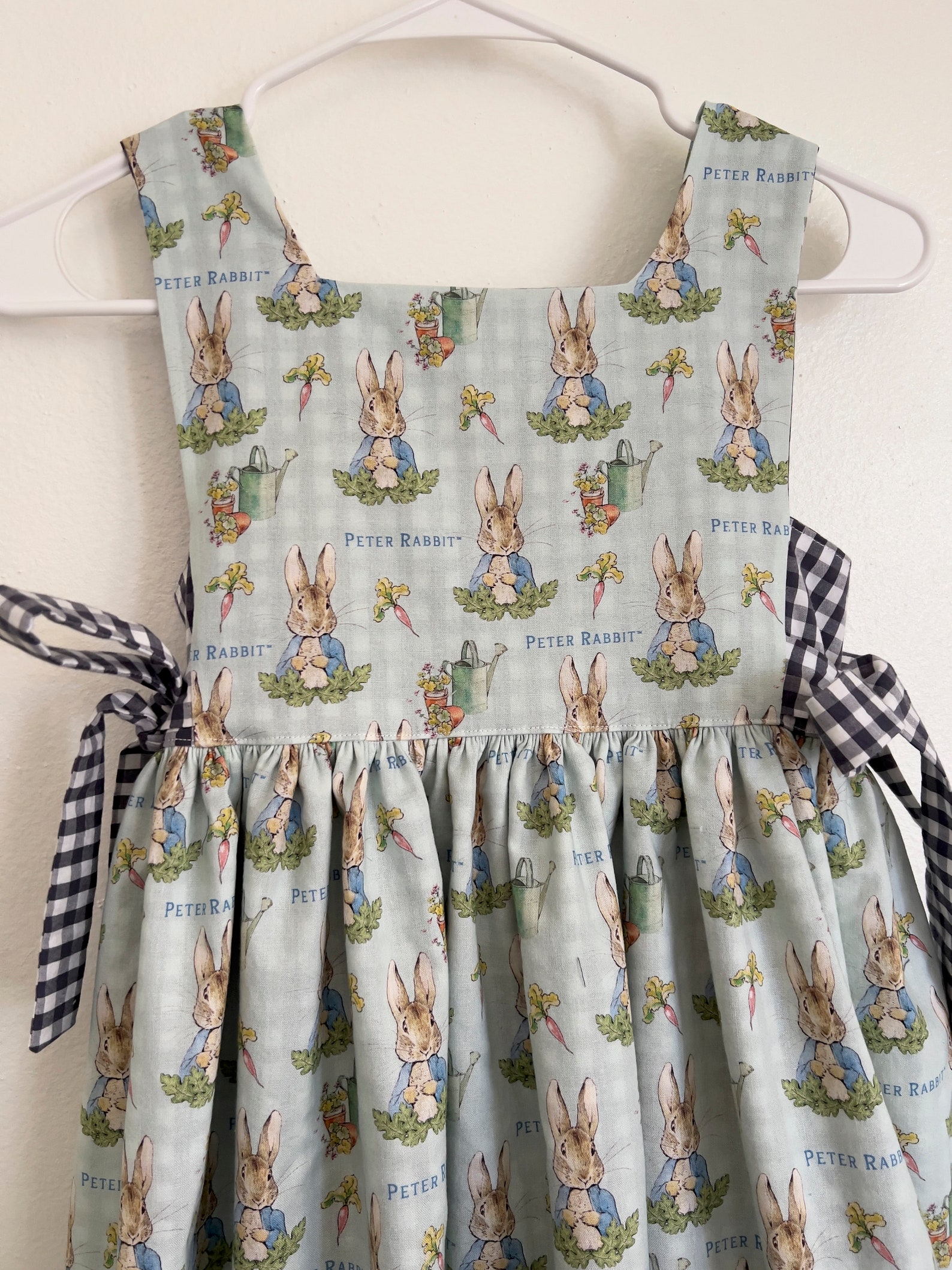 Peter Rabbit Gingham Girls Dress - Etsy