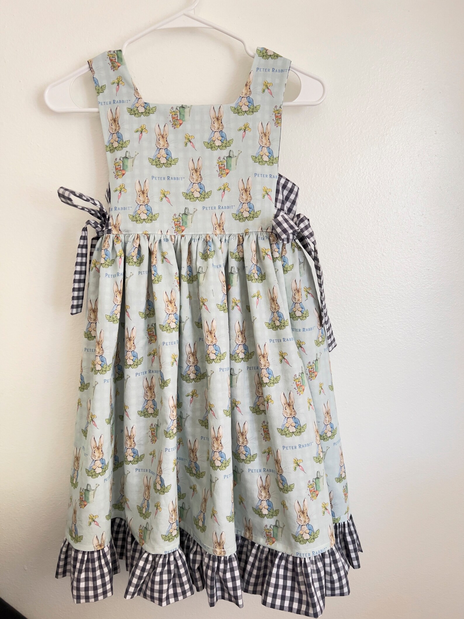 Peter Rabbit Gingham Girls Dress - Etsy