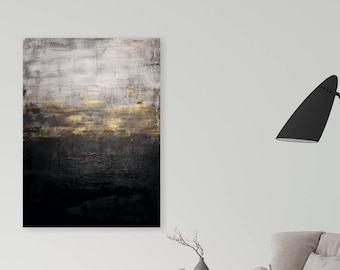black magic - Abstract picture on stretched canvas - 80 x 60 cm | unique gift | Painting unique