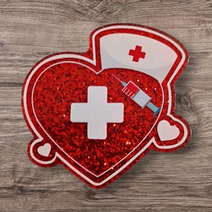 Medical Hero Acrylic Flatback | Nurse| DIY Craft| Pharmacy| NP Red Heart